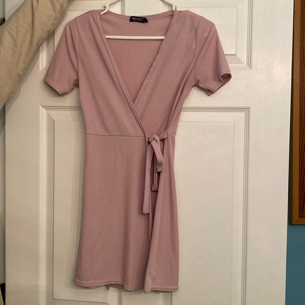 Nasty Gal purple wrap beach cover up